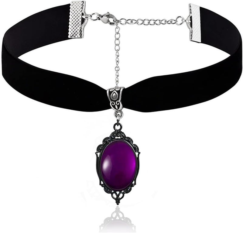 Cicod Gothic Black Velvet Goth Choker Necklace for Women,Cameo Black Choker Crow Skull Pendant Necklace Vintage Collar Skull Necklace Gothic Jewelry - Image 1